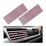 Yourkar 20 PCS Car Air Conditioner Decoration Strip, Flexible Air Vent Outlet Trim Decoration, Waterproof Decorative Trim for Air Vent Outlet for Most Vehicles, Car Accessories (Pink)