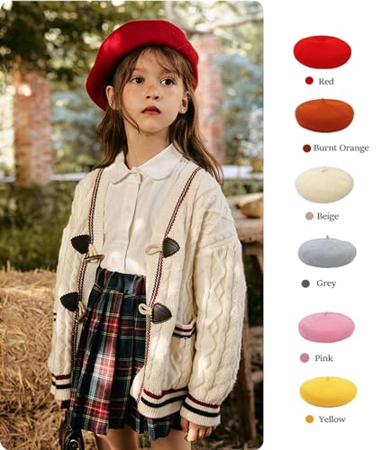 GUZOSJO Straw French Beret Hats - Solid Color Artist Beret Hat for Kids2