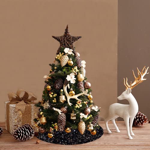 Fuhsy Black Christmas Tree Skirt 21 Inch Sequin Tree Skirt Velvet Tree Skirts Small Tree Cover Mat Thick Fabric Tree Cover Skirt Pencil Xmas Skirt Tree Shimmer Metallic Skirts For Party Home Ornaments #TOP5