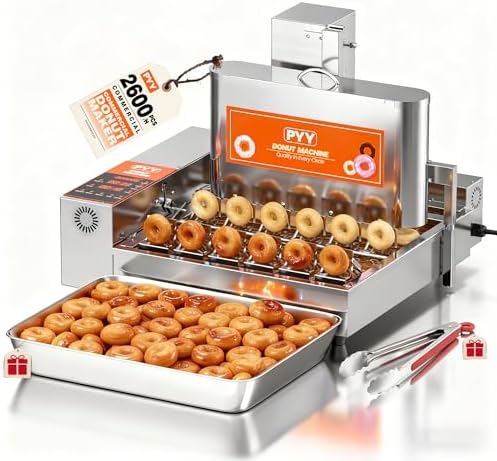PYY Commercial Mini Donut Machine - 6 Row Fully Automatic Commerc...