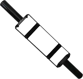 Barra olímpica de tríceps para levantamento terra, agachamento, encolher de ombros e halterofilismo em casa para treinamento de força, com alças de borracha