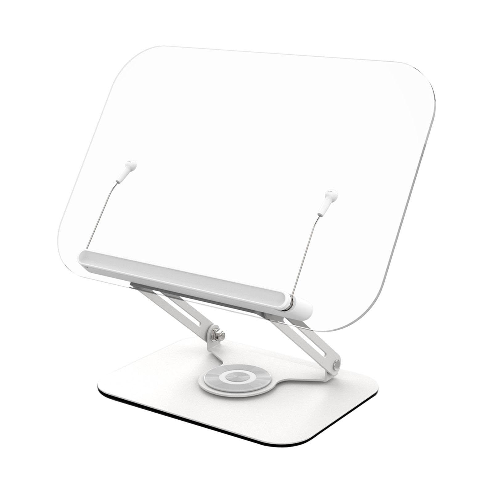 Support de Livre Support de Lecture Support Livre Réglable Support Livre de Bureau Support Transparent en Acrylique Léger Adapté au Bureau Maison, Rotatif