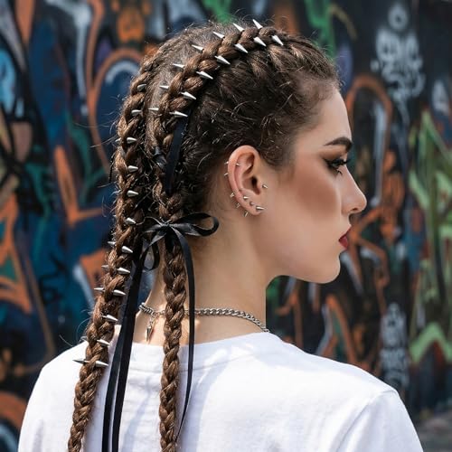 Pinzas para cabello punk Nogeqi 20 piezas plata miniatura 4