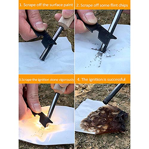 Survival Fire Starter Flint & Staal Striker voor BushCraft and Emergency, Firesteel Magnesium dat is 8 mm dik… - Image 4