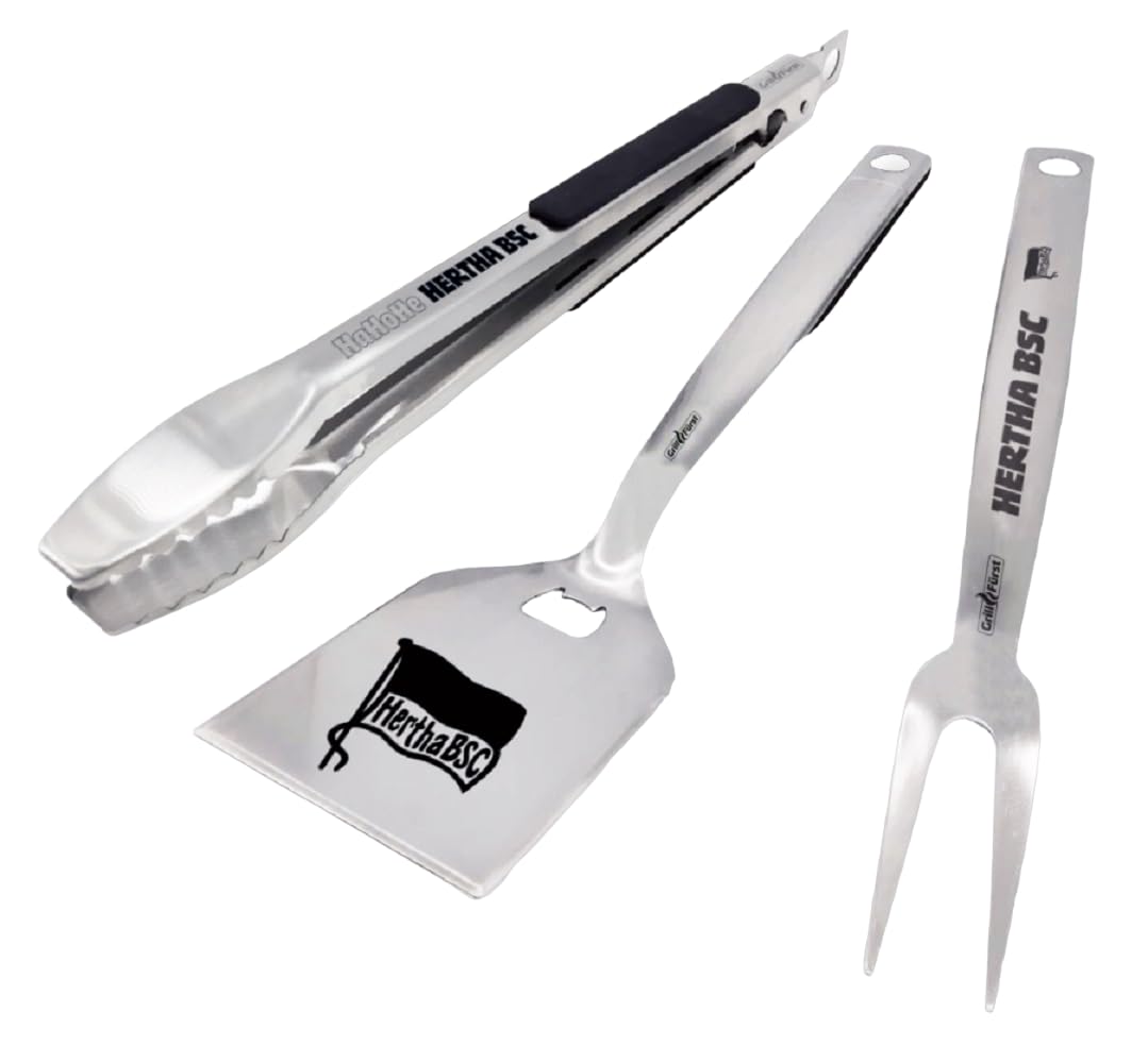 Hertha BSC Berlin Premium Grillbesteck 3-teilig Edelstahl Besteck HBSCB - Plus Lesezeichen Wir lieben Berlin