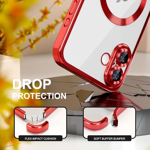Image of Misea Magnetic for iPhone 17 Case Compatible with MagSafe Red