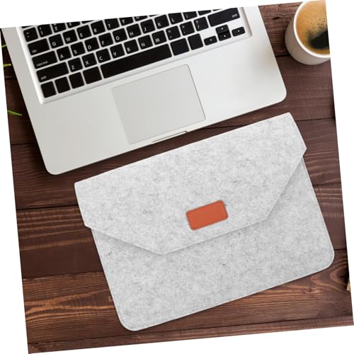 Bolsa protectora para portátil de fieltro gris claro miniatura 5
