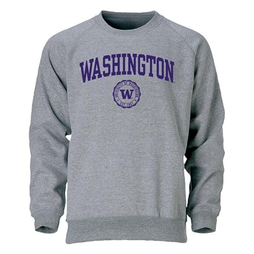Barnesmith University of Washington UW Huskies Crewneck Sweatshirt, Heritage, Charcoal Grey, X-Large