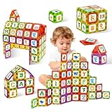 Magnetic Tiles Letters Learning Toys, Animals Alphabet ABC Magnets for Kids 1-3 2-4 3-5, Toddlers Classroom Must Haves Construction Stacking Toys, Teacher Educational Supplies for Preschool Spelling