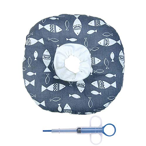 Smoothedo-Pets Recovery Collar for Cats/Dogs Small Animals Surgery Soft Cone Adjustable E Collar for Dogs Cats (M, Grey)