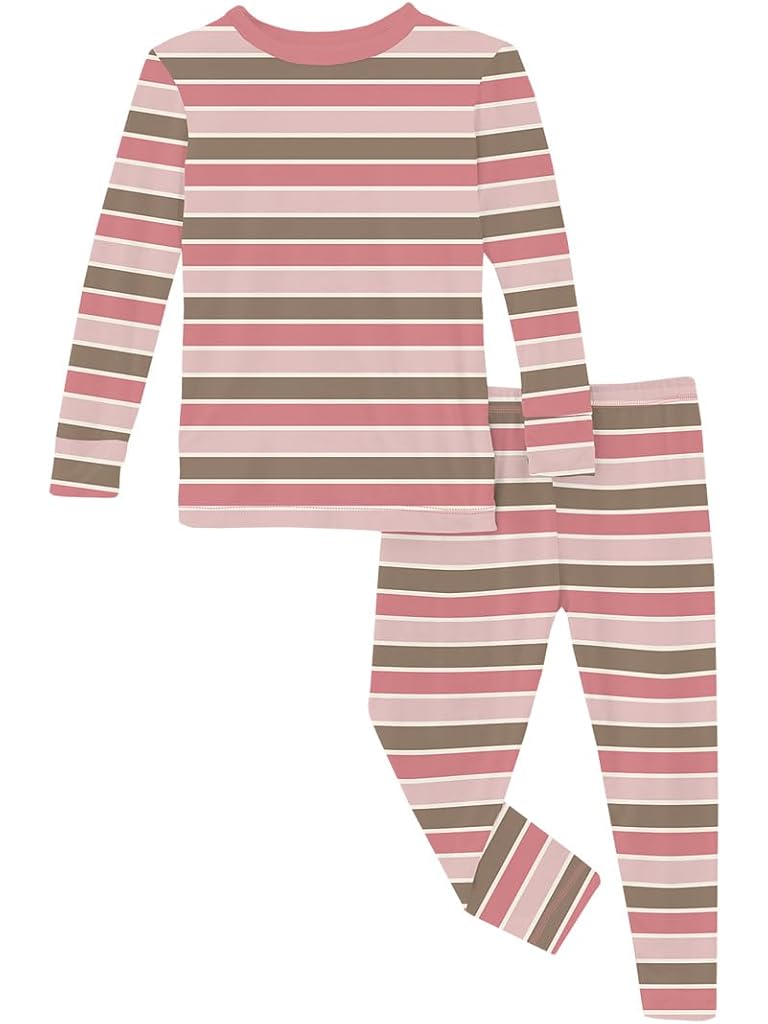 Multi Kickee Pants Print Long Sleeve Pajama Set (Big Kids)