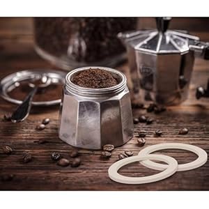 Fino replacement gasket for 6 cup stovetop espresso coffee maker silicone set of 4  urban country home decor
