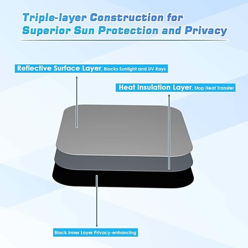 Miniatura 10 de Cubierta para ventana de puerta de caravana, tela opaca para entrada de privacidad de cámper (16 x 25 pulgadas), color marrón