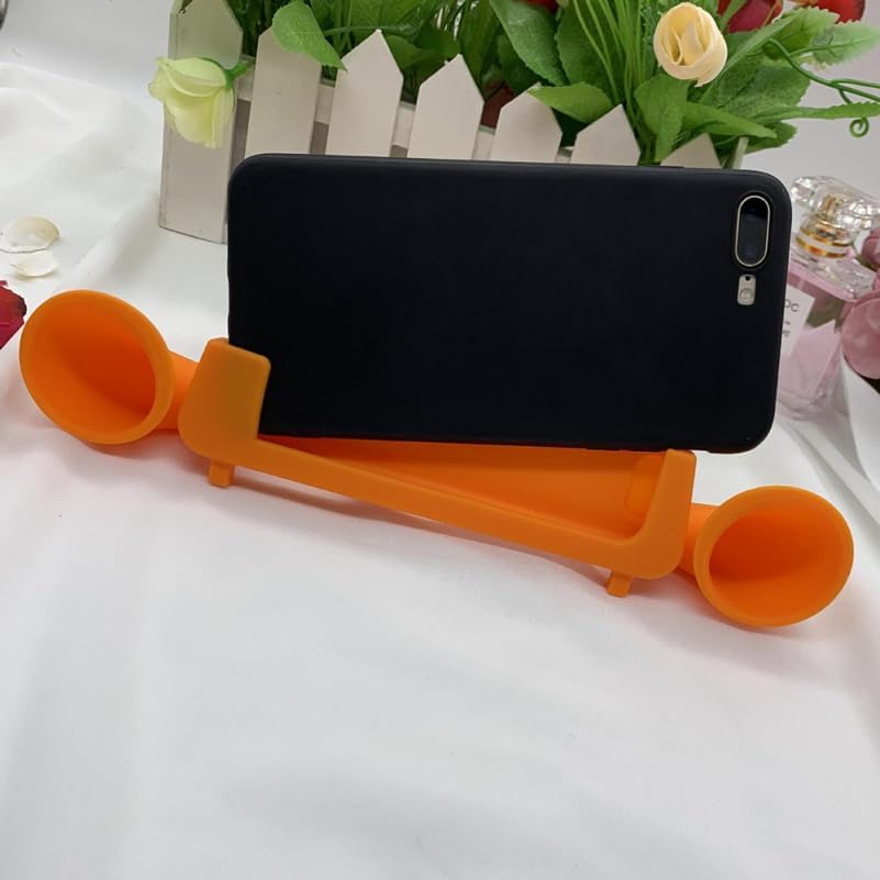 HOMSFOU Phone Holder Speaker Amplifier Double Speaker Phone Rack Silicone Stand Mobile Bracket for Video Viewing Reading and Video Calls Compatible with Smartphones image 4
