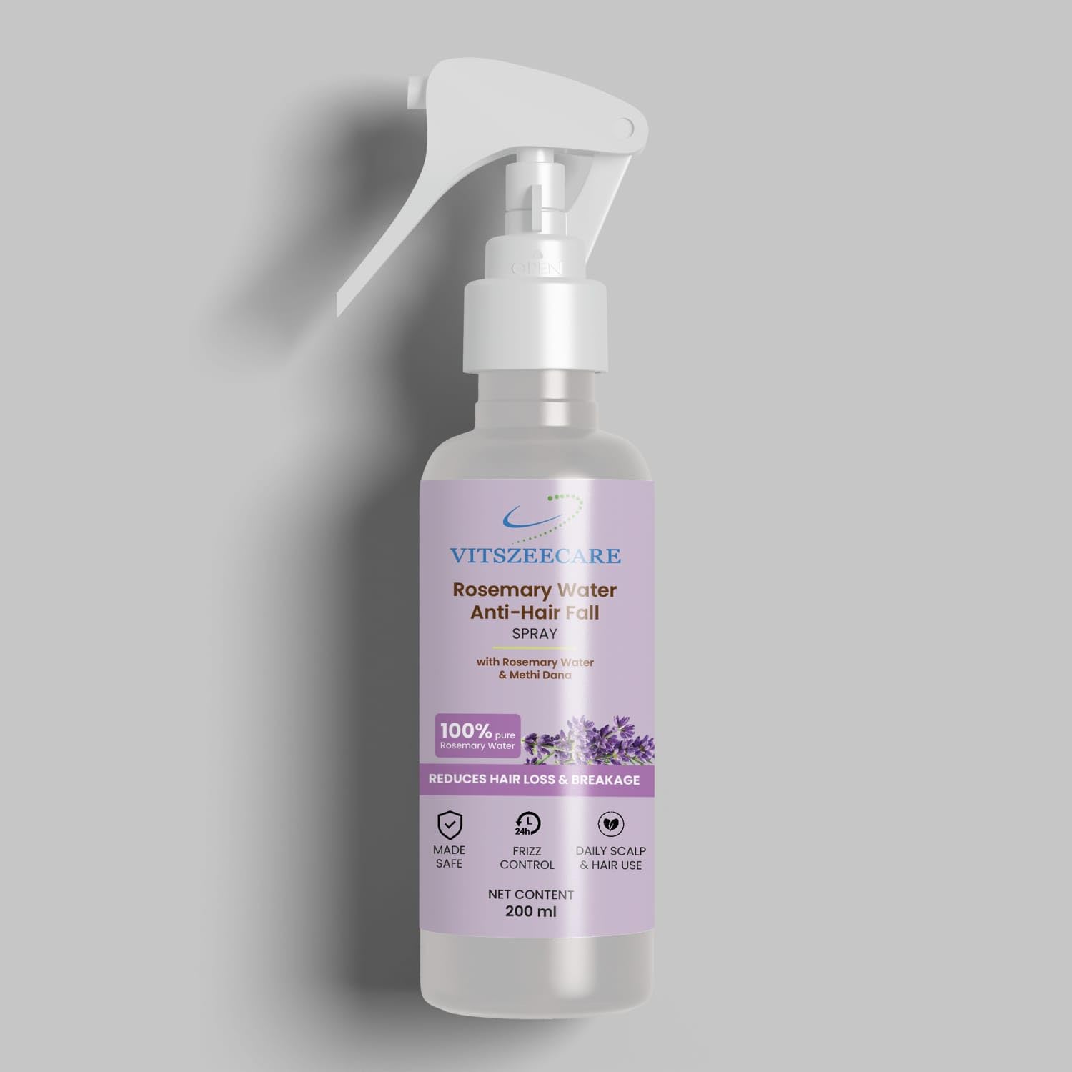 VITSZEECARE Rosemary water spray 200ml for hair Rosemary Hair Mist Shine Reduce Hairfall Strengthens Hair Suitable For Types Men & Women