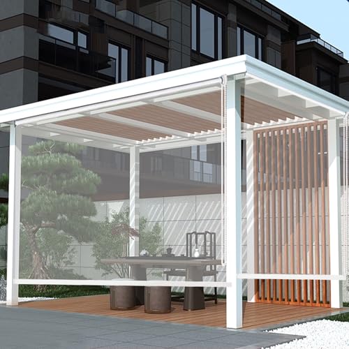 Persianas Enrollables Transparentes,Cortina a Prueba de Lluvia,Persiana Enrollable de PVC,para Pérgolas de Exterior,Balcones,Persiana Romana Ancho Opcional de 40 a 160 Cm (W120xH240cm/W47 xH94)
