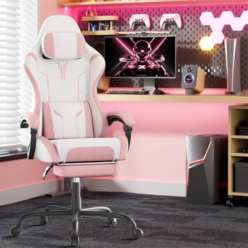 Chaise de Gaming Rose Cadeau - Kuro sagol Fauteuil Gamer Ergonamique avec Massage, Repose-Pieds et Coussin Lombaire, 120kg Max - Idéal pour Noël, Anniversaire et Fête des Amoureux – vue 7