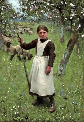 Affiche toile La Pastorella Sir George Clausen pour décorer un grand mur de bureau vide