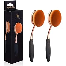 Yoseng Oval Foundation Brush Second Largest Toothbrush Makeup Brush Quick Perfect Use Liquid Cream Powder Foundation Pack of 2