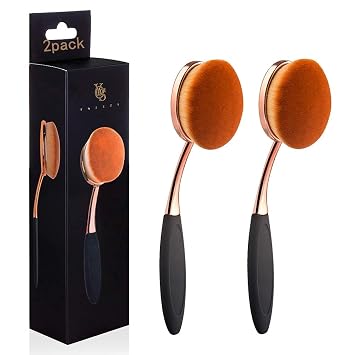 Yoseng Oval Foundation Brush Second Largest Toothbrush makeup brushes Fast Flawless Application Liquid Cream Powder Foundation2pack