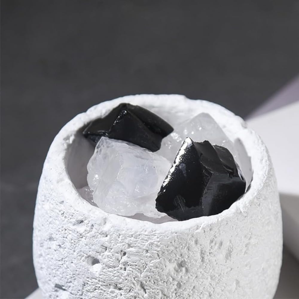 火を使わないアロマセラピーセット、石のディフューザー、屋内用ディフューザーの石のギフトボックス、空気芳香装飾品、クレーター模様のカッ