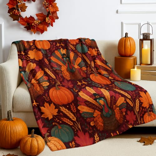 Couverture Turquie citrouilles décoratives, l'idée cadeau automne idéale