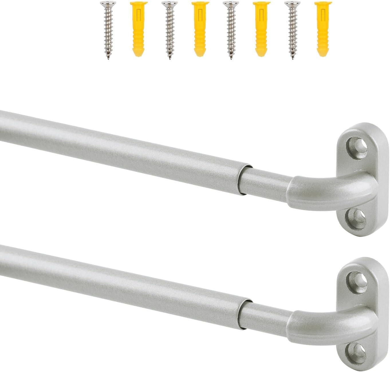 7" 12" 5/16 SWIVEL END WHITE SASH CURTAIN RODS 2 PER PACK