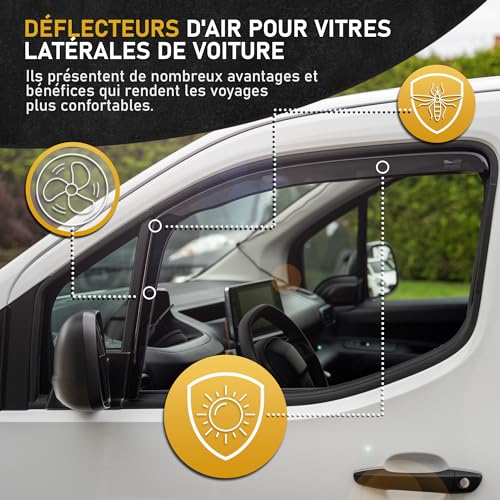 Déflecteurs Citroen Jumpy anti pluie pour rouler les vitres ouvertes sans eau - 3