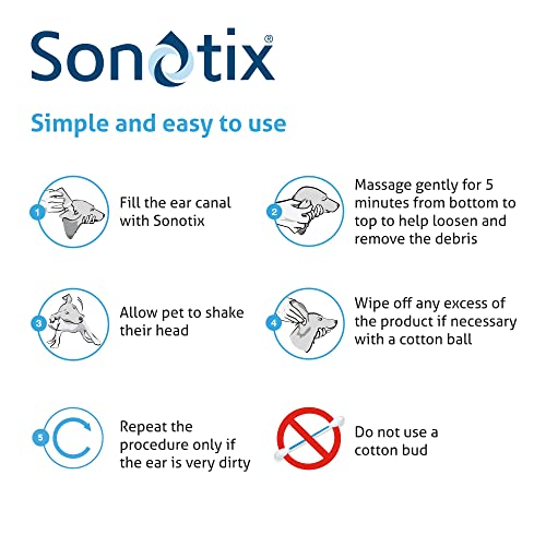 Sonotix New Triple Action Ear Cleaner for Dogs and Cats, Clear, 120ml - Image 4