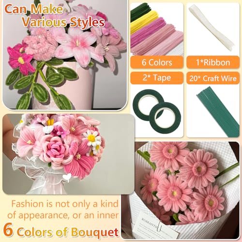 Image of 400 Pcs Pipe Cleaners Craft, 6 Assorted Colors Pipe Cleaners Bulk