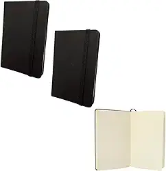 Caderno Sem Pauta Moleskine Grande A5 14x21 80 Folhas Caderneta de Anotações Capa Emborrachada (2 preto sem pauta)