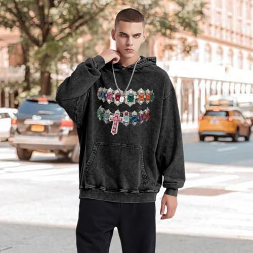 Graphic Hoodies for Men Y2k Vintage Oversized Hoodie Acid Wash Streetwear Pullover Hip Hop Grunge Long Sleeve Hoodie2