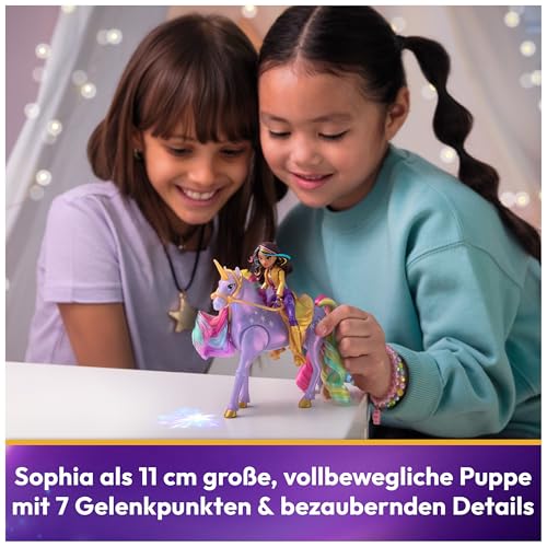 Unicorn Academy - Sophia und Licht-Magie Wildstar Set, ca. 12 cm Originalfiguren zur Netflix Serie, mit Mähne, Schweif sowie magischer Leuchtfunktion und Regenbogensternen, ab 4 Jahren