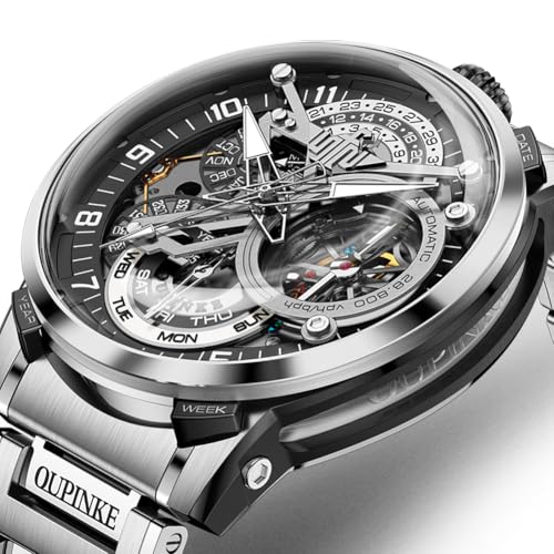 Image of OLEVS GELATU Mens Watch Automatic Tourbillon Wristwatch Skeleton Mechanical Self Winding 50M Waterproof Sapphire Crystal Square Male Watches Yellow /White /Black /Green