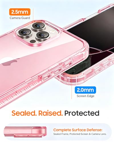 Coque iPhone 16 Pro Max Lifedance intégrale rose transparente antichoc - 3