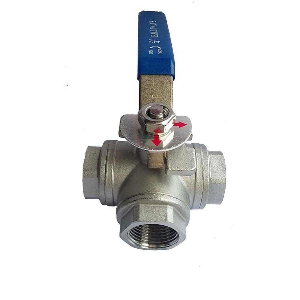 3-drogowy zawór kulowy, Zawór kulowy typu L z gwintem żeńskim BSPT 1/4" 3/8" 1/2" 3/4" 1" DN8 -DN50 Do cieczy i gazów(T Type,DN8)