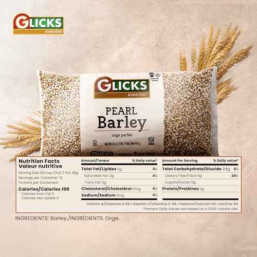 Glicks Pearl Barley Beans 16oz (3 Pack) | Premium Taste & Texture, Perfect for Soups, Stews, Cholent, Chilis