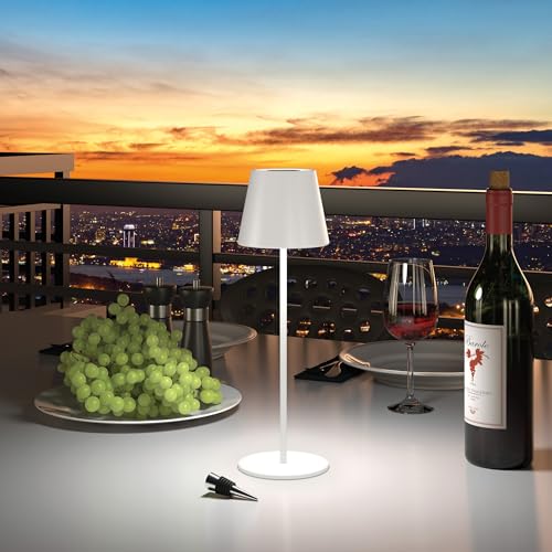 Lampe de table LED RVB Realpower dimmable à batterie blanc - 5