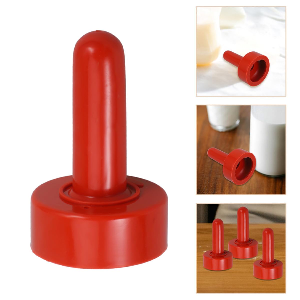 10 Tetinas de Goma Rojas Buena Resistencia Tracción Paquete de 10 Piezas y Operación Sencilla para Alimentación de Terneros y Vacas