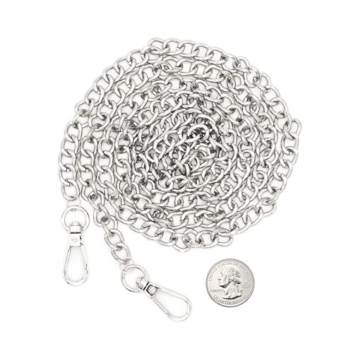 54 Inch Heavy Silver Handbag Chain - Heavy Weight Crossbody Strap - Chain For Purse - Designer Bag or Evening Bag Strap - Handmade2