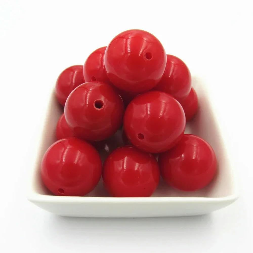 Perline acriliche Solide Spesse da 6 mm/8 mm/10 mm/12 mm/14 mm/16 mm/18 mm/20 mm/Perline Rotonde Solide Bubblegum/Fai da Te/Perline Fatte a Mano