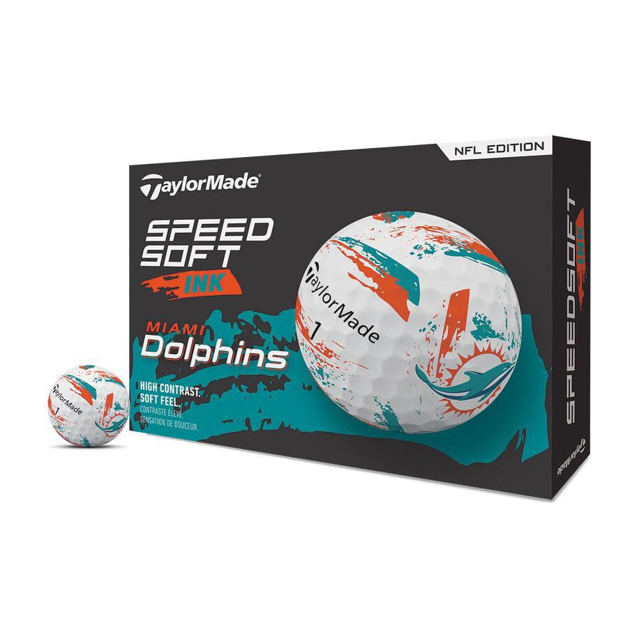 Taylormade Golf Speed Soft Ink NFL Miami Dolphins Douzaine