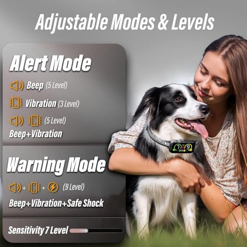 Bark Collar, Bark Collar for Large Dog, Bark Collar for Medium Dogs, Bark Collar for Small Dogs 5-15lbs, Barking Collar Silver-182