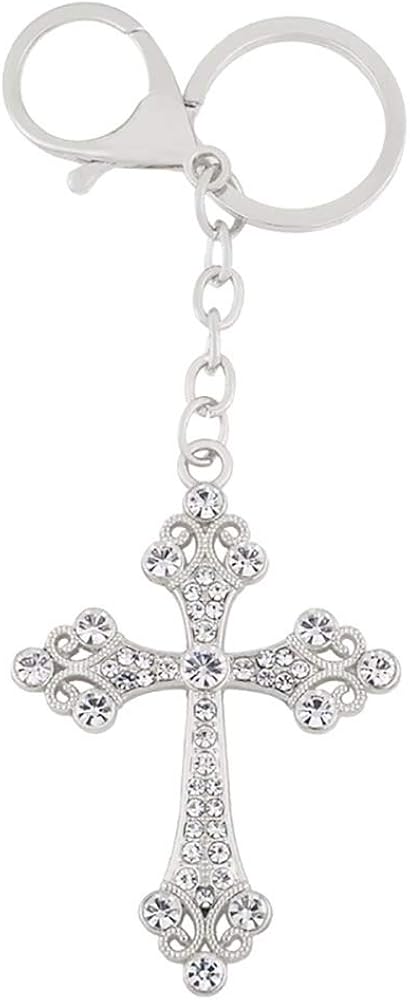 YONGYAN Cross Keychain Crystal Rhinestones Keyring Car Bag Purse