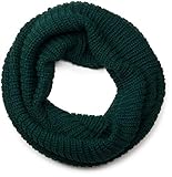 Größe: ca. 35 x 65 cm styleBREAKER Unisex Feinstrick Schal, einfarbiger Loop Schlauchschal, Feinripp Winter Strickschal, Loopschal 01018112, Farbe:Dunkelgrün