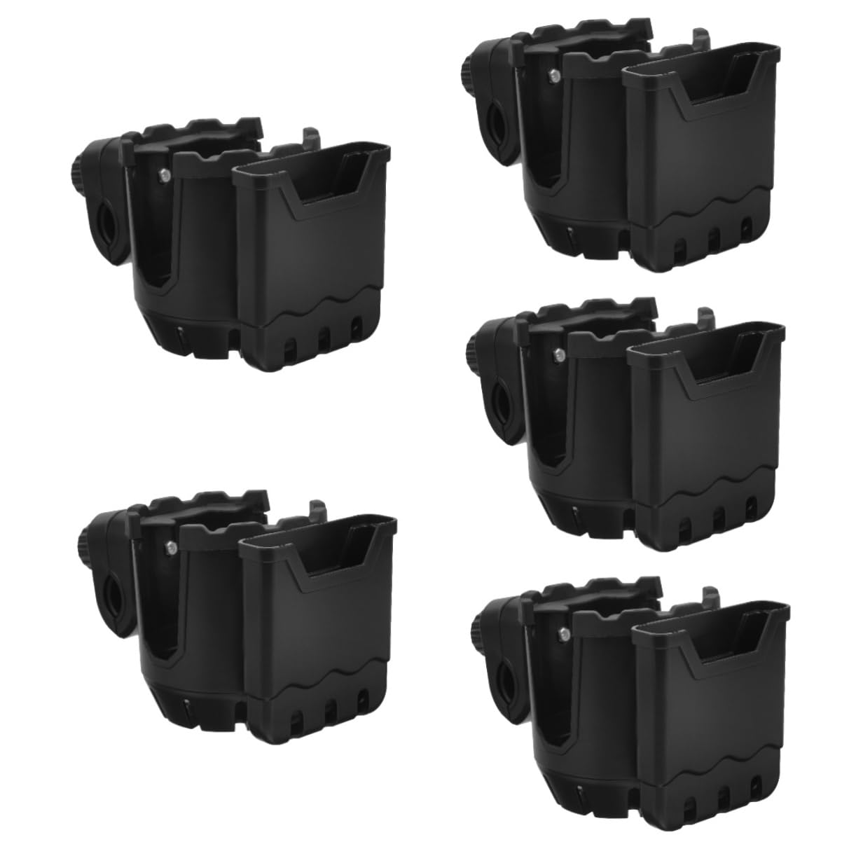 Didiseaon 5 Pièces Porte-gobelet Walker Support de téléphone Miroir pour Voiture Porte-gobelet Robuste Accessoire Poussette Accessoire de Poussette Porte-gobelet pour déambulateur Black