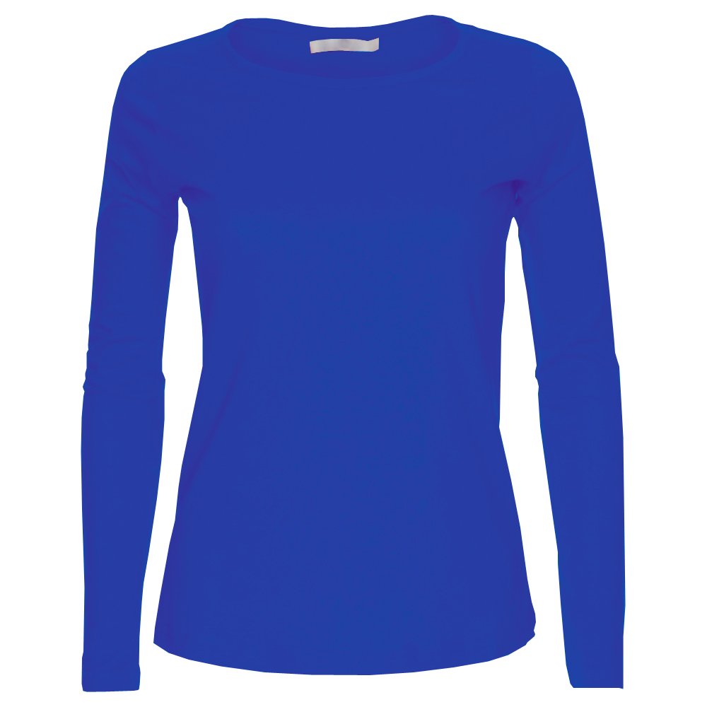 Missloved Ladies Womens Plain Long Sleeve Round Neck Top, Royal, M/L to fit UK 12 - 14