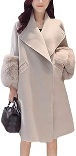 Gabardinas Mujer Termica Invierno Gabardina Bolsillos Delanteros Botón Manga Larga Modernas Polares De Solapa Piel Sintéti...