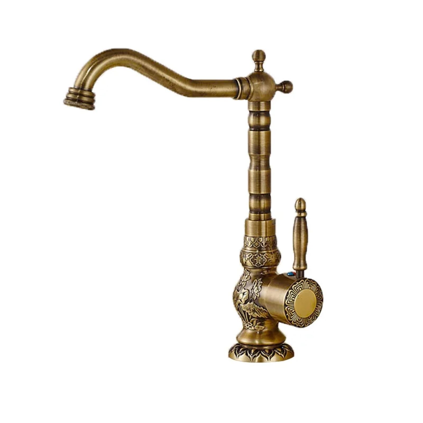 ZQFHSX Brass Sink Mixer Faucet Crane Single Handle Hot and Cold Water Tap Home Decoration Bathroom for Most Scenarios(High Basin Faucet)