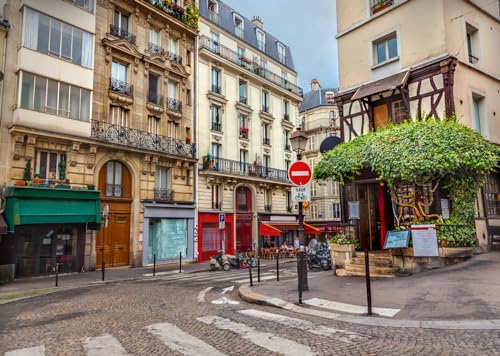 BELECO 10x8ft Paris Street Cafe Backdrop for Photoshoot